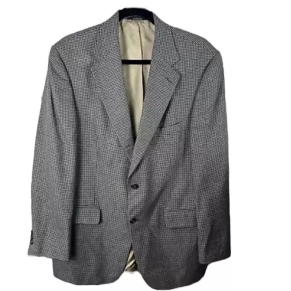 Brooks 346 Sport Coat Blazer Mens 39 Silk Wool Blend Houndstooth Brooks Brothers